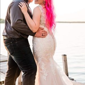 Mermaid Trumpet Wedding Dress Ivory Rose